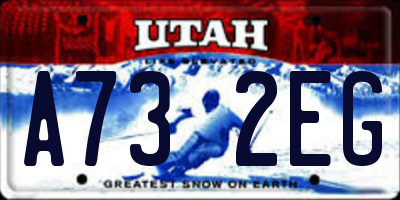 UT license plate A732EG