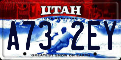 UT license plate A732EY