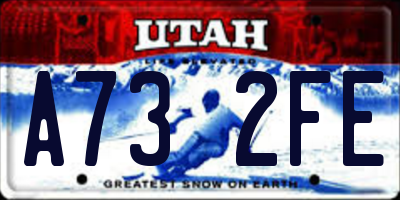 UT license plate A732FE