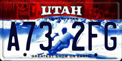 UT license plate A732FG