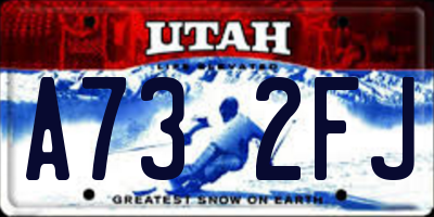 UT license plate A732FJ