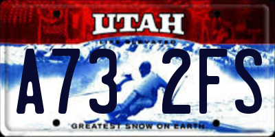 UT license plate A732FS