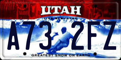 UT license plate A732FZ