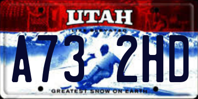 UT license plate A732HD