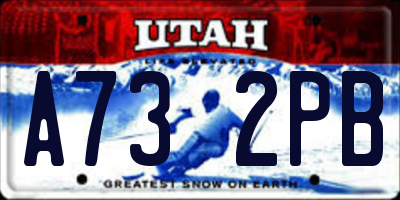 UT license plate A732PB