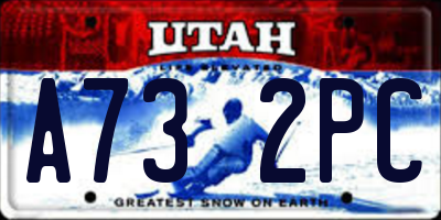 UT license plate A732PC