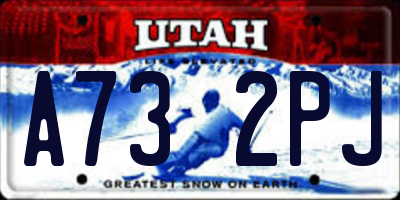 UT license plate A732PJ
