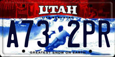 UT license plate A732PR