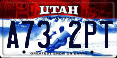 UT license plate A732PT