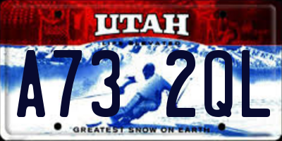 UT license plate A732QL