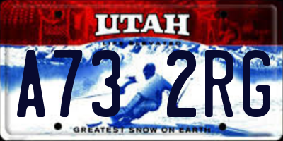 UT license plate A732RG