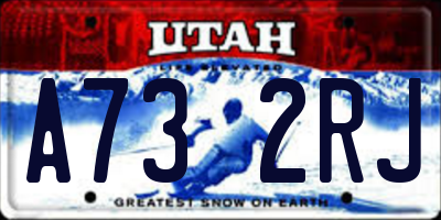 UT license plate A732RJ