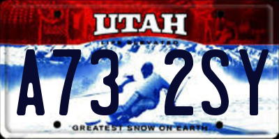 UT license plate A732SY