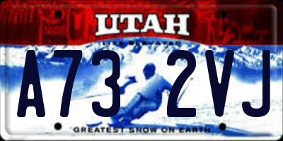 UT license plate A732VJ