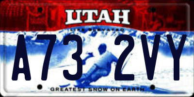 UT license plate A732VY
