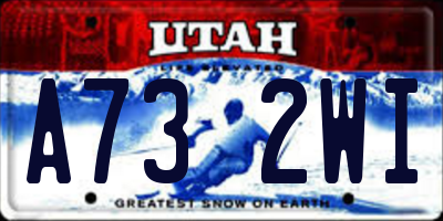 UT license plate A732WI