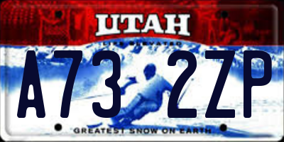 UT license plate A732ZP