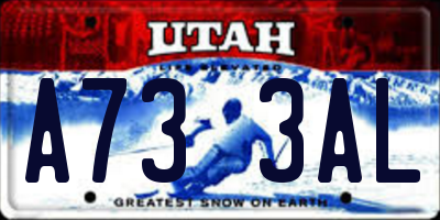 UT license plate A733AL