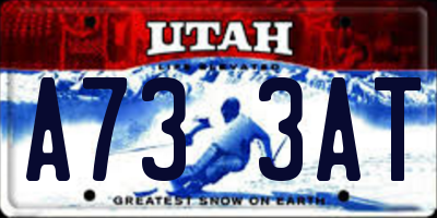 UT license plate A733AT