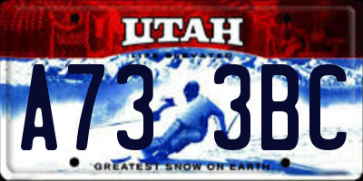 UT license plate A733BC