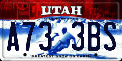 UT license plate A733BS