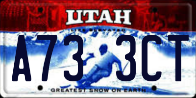 UT license plate A733CT