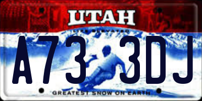 UT license plate A733DJ