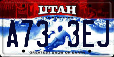 UT license plate A733EJ