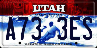 UT license plate A733ES
