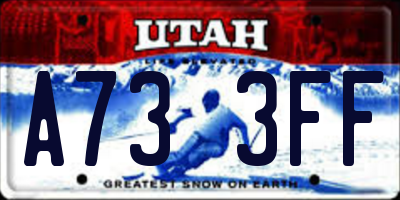 UT license plate A733FF
