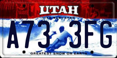 UT license plate A733FG
