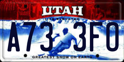 UT license plate A733FO