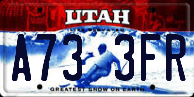 UT license plate A733FR