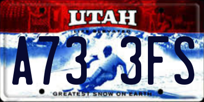 UT license plate A733FS