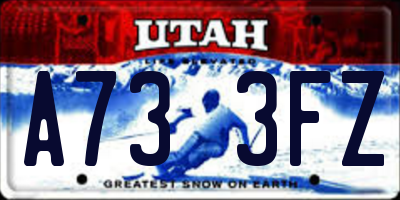 UT license plate A733FZ