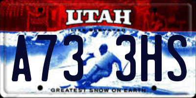 UT license plate A733HS
