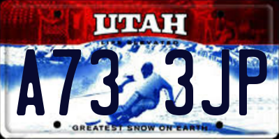 UT license plate A733JP