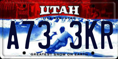 UT license plate A733KR