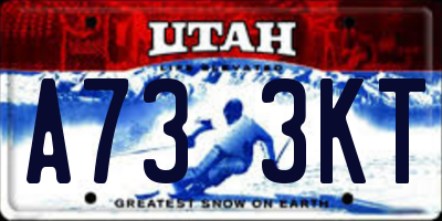 UT license plate A733KT