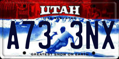 UT license plate A733NX