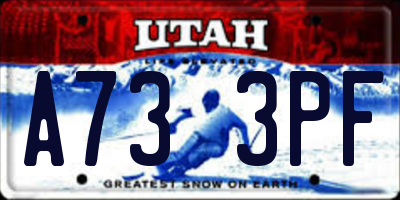 UT license plate A733PF