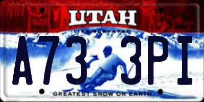 UT license plate A733PI