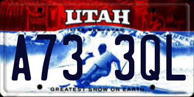 UT license plate A733QL