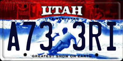 UT license plate A733RI