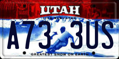 UT license plate A733US