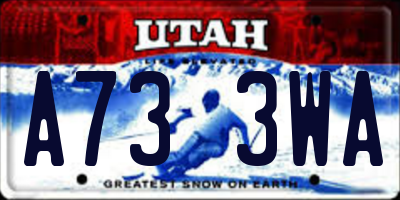 UT license plate A733WA