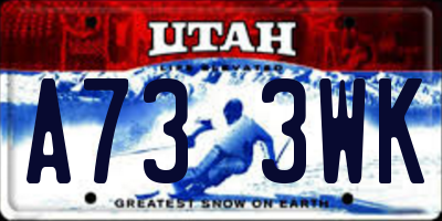 UT license plate A733WK