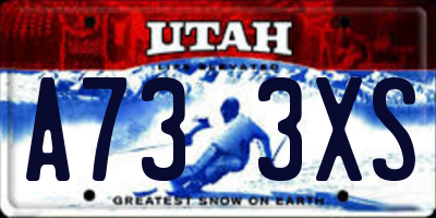 UT license plate A733XS