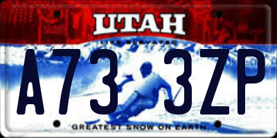 UT license plate A733ZP