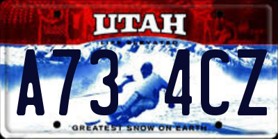 UT license plate A734CZ